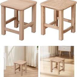 UJEAVETTE Wooden Foot Stool Change Shoe Stool Small Footstool for Doorway Dorm Bedroom Style A-image-63