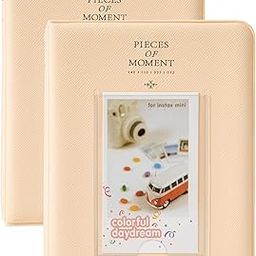 Zenko 2-Pack 64-Pockets Photo Album for Fujifilm Instax Mini 11 Mini12 7s 8 8+ 9 25 50s 70 90, 5 x 7.6 cm Mini Photo Album Compatible with Camera, Photo Book, Name Card Holder (Beige)-image-30