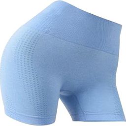 Womens Yoga Shorts High Waisted Workout Shorts for Fitness Home Gym Training S M Blue | Sporting Goods | Cycling | Cycling Clothing | Shorts-image-52