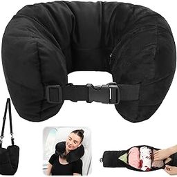 EVEPRUS Travel Pillow for Extra Luggage,Stuffable Neck Pillow for Travel,Soft Velvet Cover,Adjustable Neck Size,Holds 3 Days of Travel Essentials,Travel Hacks,Multifunctional Packable Neck Pillow-28
