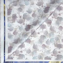 festive collection printed pattern with hemp blended Multi color unstitched men's Kurta/sherwani/top fabric of 2 meters / VV2302-32