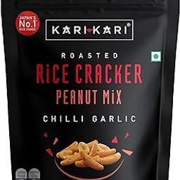 Kari Kari Chilli Garlic Rice Cracker & Peanut Mix | Crunchy Japanese Snacks | Roasted, Non-Fried | Healthy Snacks | 100% Vegetarian | Party Snacks (50g x Pack of 1)-image-51