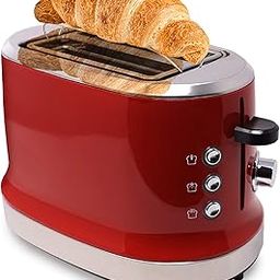V-Guard VT240 | 950 watts 2 Slice Popup Toaster | 6 Browning Levels | Bun Warmer and Reheat & Defrost Function | Auto Bread Centering|Red-image-29