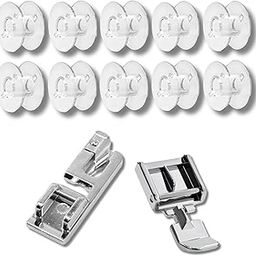 Zenith Bobbins, Pico Hemming & Zipper Foot Combo for Automatic Sewing Machines | Fits Usha Janome, Singer, Brother | Front-Loading & Embroidery Machines.(10pc Bobbin + Pico + Zipper Foot)-image-60