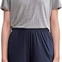 Plus size Women's Cotton Pyjama Shorts Elastic Waist Soft Sleep Shorts (IN, Alpha, S, Regular, Navy Blue)-picture-0