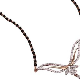 Mangalsutra for Women | American Diamond Short Design | 18 Inch Black Beaded Chain for All Occasions-image-25