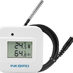 Inkbird Smart Thermometer Temperature and Humidity Monitor Hygrometer Indoor, Free APP for iOS and Android, IBS-TH2 Plus Version Supports External Temperature Probe and Digital Display-32