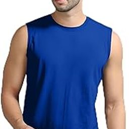 JANGOBOY Men's Solid Round Neck Sleeveless Polyester T-Shirt (Trip-696-s_Royal Blue_S) Pack of 1-image-57