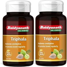 Baidyanath Triphala - 60 Tablets (Pack of 2) | Ayurvedic Blend of Amla, Haritaki & Baheda | Supports Digestion & Gut Health |-image-81