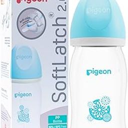 Pigeon Wide Neck SoftLatch 2.0 PP Baby Feeding Bottle White Cap (Blue, L)-picture-14