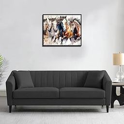 CASASTYLE Dorian 3 Seater Fabric Sofa Set (Dark Grey)-image-12