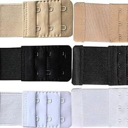 Elastic Bra Hook Extender-(2Hook/3 Eye & 3Hook/3Eye) with Extra Elastic- Increase Band Length-Bra Hook Extender Combo for Women (2 & 3 Hooks,Pack of 6(Beige, Black, White))-1