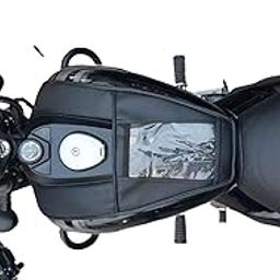 Sahara Seats Leather Bajaj Avenger 150/160/180/220 Cruiser Waterproof and Scratch Proof Mobile Tank Cover Bag with Small Pockets (Black)-image-36
