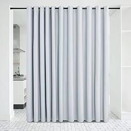 NICETOWN Verical Blinds for Living Room Bedroom Dining Sunroom Basement Wall Divider, Room Dividers Space Screens Partitions, Extra Large Blackout Curtain (1 Pack, 20ft Wide x 8ft Long, Cloud Grey)-image-22