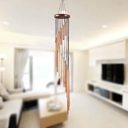 GHINI 90 cm Spiral Wind Chimes with Wooden Tubes | Soothing Musical Sound | Handcrafted Wind Chime for Home Decor, Balcony, Garden & Patio | Decorative Hanging for Positive Vibes & Gifting-image-99