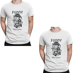 Cotton, Funny Moving Forward, Black, Regular Casual, Mens Polo T-Shirts (Pack of 2)-image-91