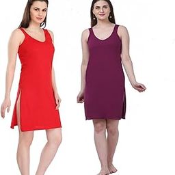 Cotton Hosiery Kurti Slip Long Camisole Shamiz Plus Size Kurta Slip for Women, Pack of 2 (Maroon & RED,XL)-picture-27