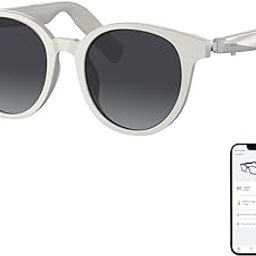 GetD Smart Sunglasses, Round Polarized Lens Bluetooth Glasses for Women and Men with Speaker, Music Glasses AI Translator, 11H Battery Life, Voice Control, Smart Eyewear for Travel Driving Meeting-picture-2