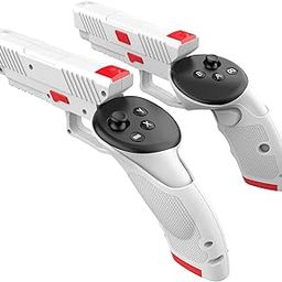 YRXVW Weighted PistoI Grip VR Stock Controller Accessories for Oculus Quest 3, VR Controller Accessories, Enhanced FPS Games Experience Holding Feels, Anti Slip Handle Shell Cover Protector (White)-27