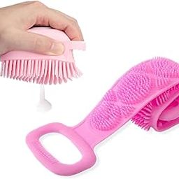 GLUN Silicone Belt With Hand Deep Cleaning Brush With Shower Gel Dispenser, Mud & Dirt Remover With Softening Silicone Bristle With Non-Toxic Brushes Dead Skin Removal Belt Pack Of 1-21