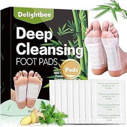 Delightbee Deep Cleansing Foot Pads for Detox & Relaxation | Natural Ginger & Bamboo Vinegar Patches for Toxin Removal, Pain Relief, Better Sleep & Circulation for Men & Women | (PACK of 1 (10 Pads))-13