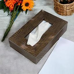 Art Street Tissue Box Holder with Cover, Rectangle Facial Tissue Paper Box Holder Decorative Organizer, Napkin Dispenser Box for Bathroom, Home, Office & Restaurant (Coffee, 9x6x2.3 Inch)-image-25