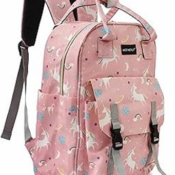 Motherly Printed Diaper Bag for Mothers for Travel, Maternity Bag for Newborn Baby, Mothers Travelling Bag, Multiple Pocket Water Resistant Baby Bag, Hospital Bag for moms (Unicorn Pink)-image-93