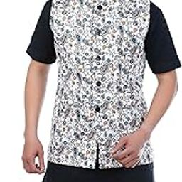 Multi color Printed Jute Nehru Jacket-47