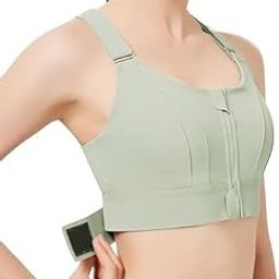 Sports Bra Zipper in Front Criss Cross Back Yoga Fitness Bra with Adjustable Straps Sport Brassiere for Women Girls Plus Size Pack of 1 80% Polyster & 20% SPENDEX-picture-10