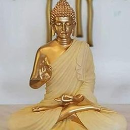 Thedecorshed 15 Inches Golden/Cream Buddha Figure for Home and Garden Decor, Outdoor Gardening-image-8