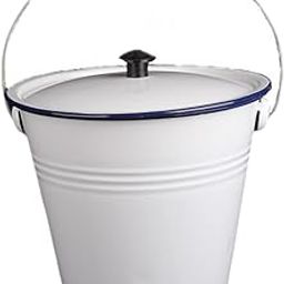 UJEAVETTE Enamel Bucket with Lid Rice Container for Garden Outdoor Activities Chilling-image-15