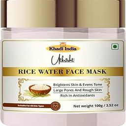 Utkristh Khadi Rice Water Face Mask 100 gm | Pure & Ayurvedic | For Pigmentation, Dark Spots & Wrinkles & Fine Lines | Deep Cleansing for Glowing Skin | All Skin Types | Face Mask for Men & Women-1