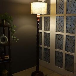 tu casa Mango Wooden Floor Lamps with Brown Base & Jute Shade for Home Décor, Bedrooms Corner, Living Room, Gifting, Diwali Decoration, Hall, Office, Study Room (Height: - 56") - Bulb not Included-image-58