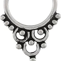 Pure 925 Sterling Silver Septum Nose Rings For Women - Non Pierced nose (SS-NR-17)-image-125