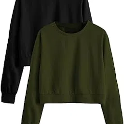 the blazze 1341 Women's Round Neck Full Sleeve Crop Top for Women-picture-2
