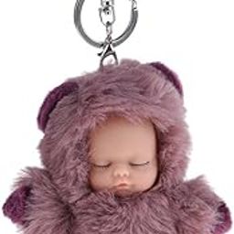 CALANDIS™ Cute Sleeping Baby Doll Key Chain Keyring Bags Car Charm Pendant Dark Purple | Modern | Clothes & Accessories | Dolls-image-28