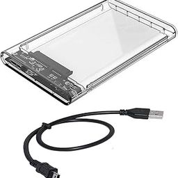 WiredCom® USB 2.0 2.5 Inch SATA to USB External Hard Drive Enclosure HDD/SSD, Hard Disk Box Enclouser (Transparent)-14
