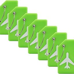 7 Pack Silicone Luggage Tag Baggage Handbag Travel Bag Tags with Name ID Card Perfect to Quickly Spot Luggage Suitcases (Green)-picture-16