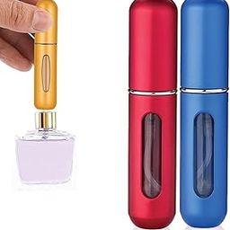 TEMPERIA (2pcs) Mini Perfume Refill Bottle - Empty Small Portable Perfume Atomizer Refillable Dispenser Container - Travel Essentials & Accessories for Women & Men (Multicolour)-image-64
