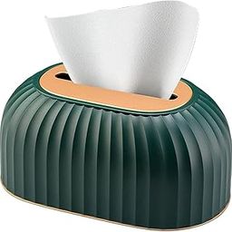 AMPLIN Premium ABS Plastic Desk Tissue Paper Holder Storage Organizer Paper Towel Dispenser Container for Office, Living Room, Bedroom, Bathroom, Night Stand & Desk (Green)-image-1