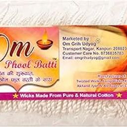 Om Phool Batti Twisted Long Cotton Double Wicks for Diya, Lambi Diya Batti for Pooja, Arti(Pack of 4, White)-image-49