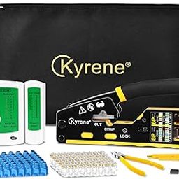 Kyrene Pass Through RJ45 Crimp Tool Kit, RJ45 Ethernet Crimper Cat5 Cat5e Cat6 Crimping Tool Kit-picture-16
