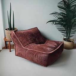 Mollismoons Bean Bag Chairs/Premium Class/Luxury/Jumbo Size/for Adults Sofa Reading Chairs Bedroom Bean Bed Recliner Bean Chair Machine wash/6 Months Warranty/Cover only (Brown)-20
