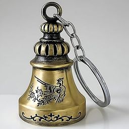Guardian Bell For Bike Keychain | Good Luck Charm for Bike, Car, Home | Tibetan Style Antique Copper Key Chain for Positive Energy & Protection | Golden Guardian Bell-image-44