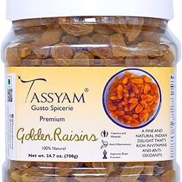 Tassyam Golden Raisins Healthy Juicy Hand-Sorted Jumbo Indian Kishmish Jar, 700g-image-58