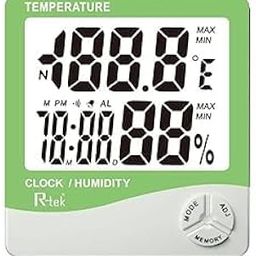 R-TEK Room Temperature Device Meter Humidity Monitor R-TEK-1 Incubator with Rest Stand and Accurate Indoor LCD Thermometer Display & wall Mount Clock-image-86