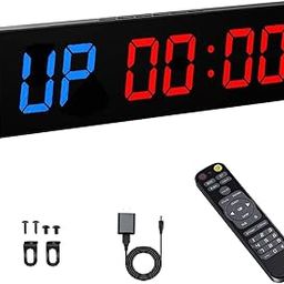BTBSIGN Training Timer, LED Gym Watch, Countdown and Stopwatch, 1.8 Inch Tabata Sports Fitness with Remote Control and Button-image-47