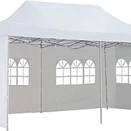 Outdoor Tent/Gazebo Tent for Events with 3 Open Close Side Covers Canopy Easy Foldable & Portable Weather-Resistant (10 X 20 Ft) (White)-21