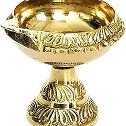 Shubhkart Kuber Diya with Stand (Size: 0) Akhand Brass Table Diya for Puja|Heavy Base Aarti Diya|Brass Deepak for Pooja Diwali Gift Item, Temple Decor, Home Mandir (5cm Height) - 54 Gm-image-24