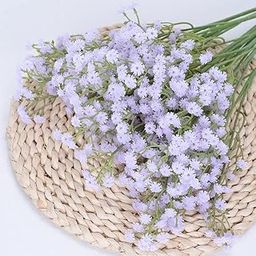 SATYAM KRAFT 5 Pcs Babys Breath Flowers Artificial Gypsophila Bouquets, Home Decor, Bedroom, Garden, Balcony, Living Room, Wedding Decoration (Without Vase) (15 Cm x 34Cm) (Purple)-image-38